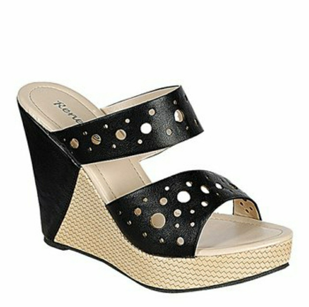 Black Wedge Heels